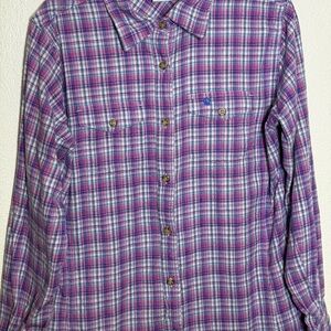 Vibrant Plaid Kids Button-Down Shirt in Pink and Blue